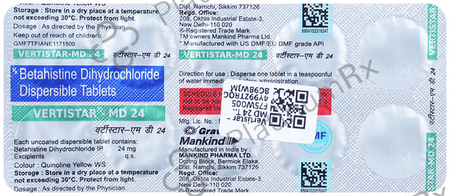 Vertistar MD 24mg Tablet 10s