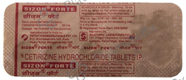 Sizon Forte 20mg Tablet 10s