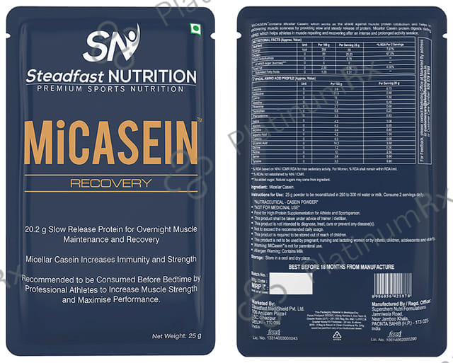 Steadfast Nutrition Micasein Recovery Sachet (25gm Each)