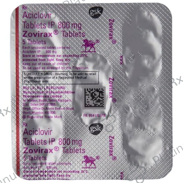 Zovirax 800mg Tablet 5s
