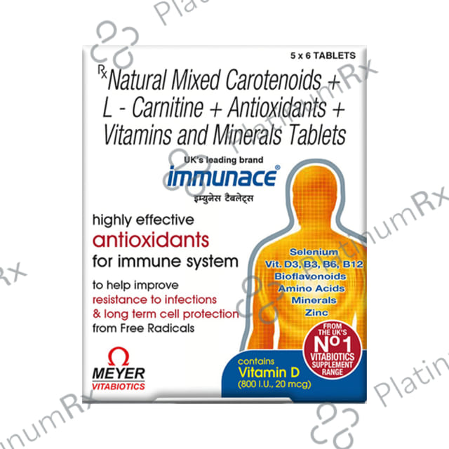 Immunace with Carotenoids + Vitamin D for Antioxidant and Immune Support - Tablet