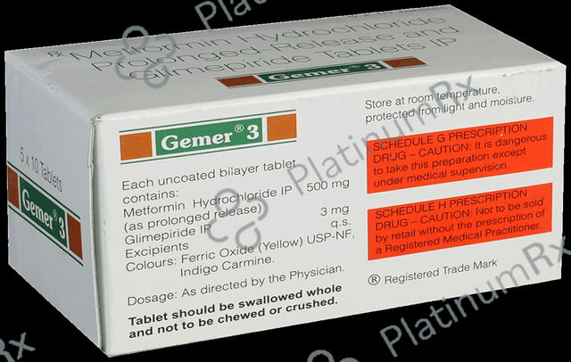 Gemer 3/500mg Tablet PR 10s