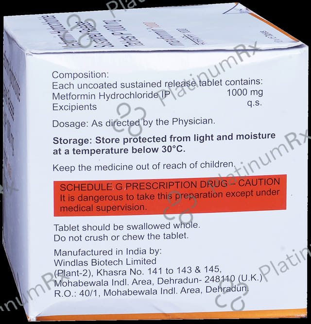 Maxformin SR 1000mg Tablet 15s