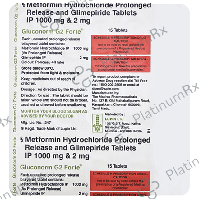 Gluconorm G2 Forte Tablet PR 10 Tablet PR
