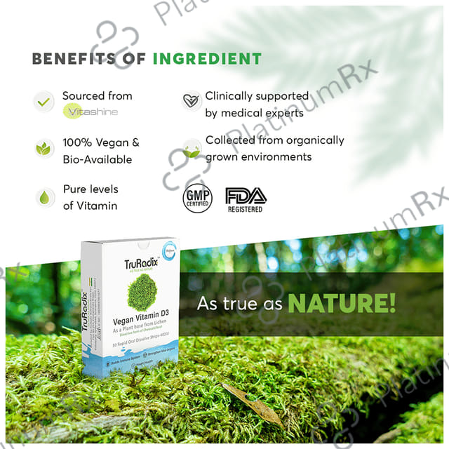 TruRadix Vegan Vitamin D3 Rapid Oral Dissolve Strip 30s