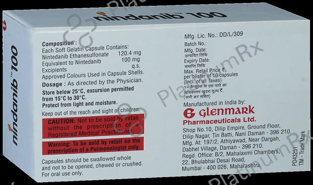 Nindanib 100mg Capsule 10s