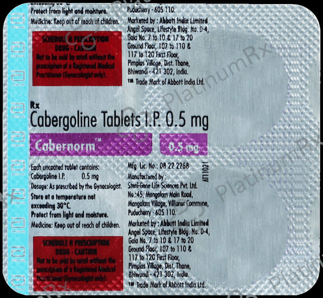 Cabernorm 0.5mg Tablet 4s