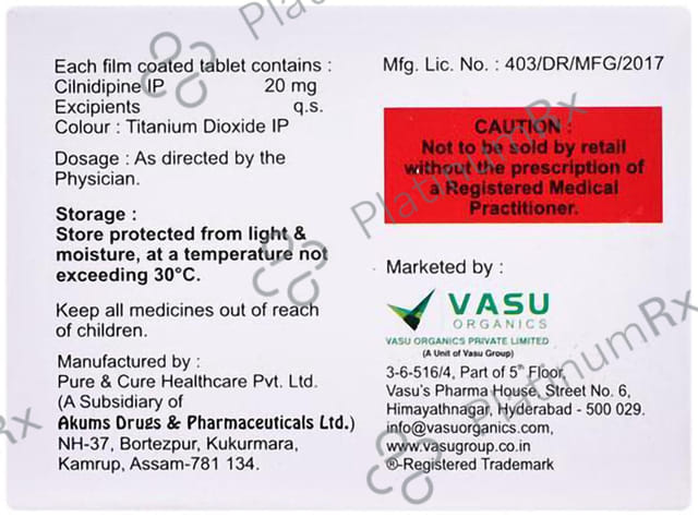 Cildipin 20mg Tablet 10s