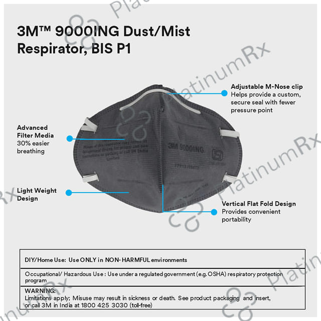 3M 9000 ING Particulate Respirator Mask Grey