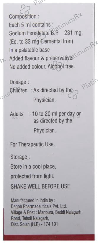 Vegefer 231mg Syrup 150ml