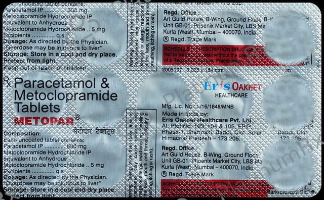 Metopar 5/500mg Tablet 15s