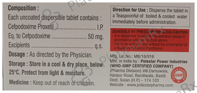 Mecoceff 50mg Tablet DT