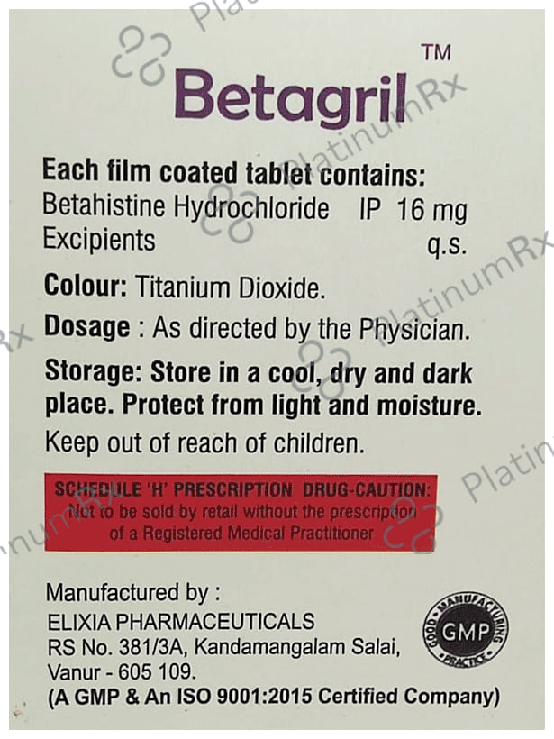 Betagril 16mg Tablet 15s