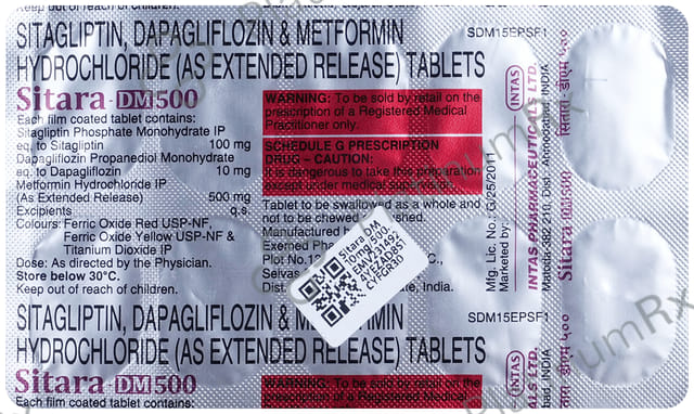 Sitara DM 10/500/100mg Tablet ER 10s