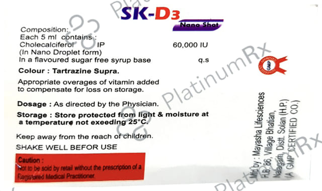 SK D3 60000IU Nano Shot 5ml