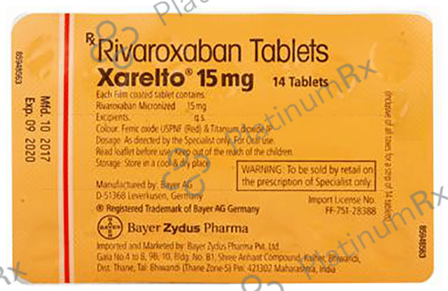 Xarelto 15mg Tablet 98s
