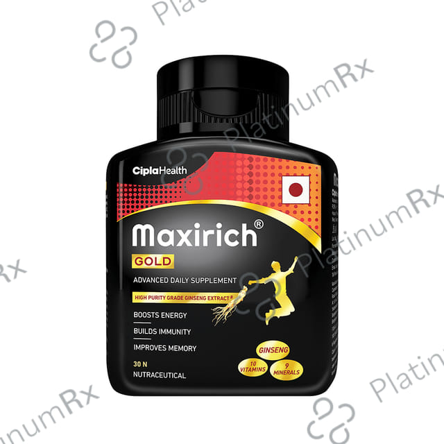 Maxirich Gold Daily Supplement With Ginseng Extract Multivitamin For Energy, Immunity & Memory Capsule 30s