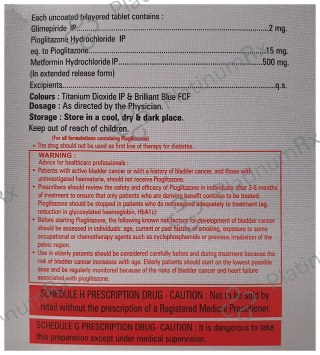 Try Justmet MP 2mg/500mg/15mg Tablet