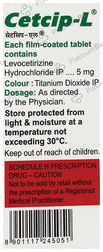 Cetcip L 5mg Tablet 10s