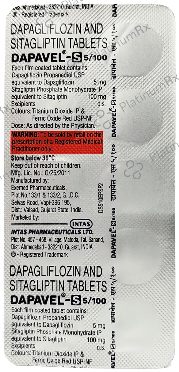 Dapavel S 5/100mg Tablet 10s