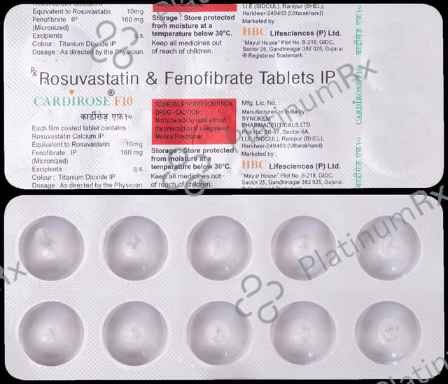 Cardirose F 160/10mg Tablet 10s