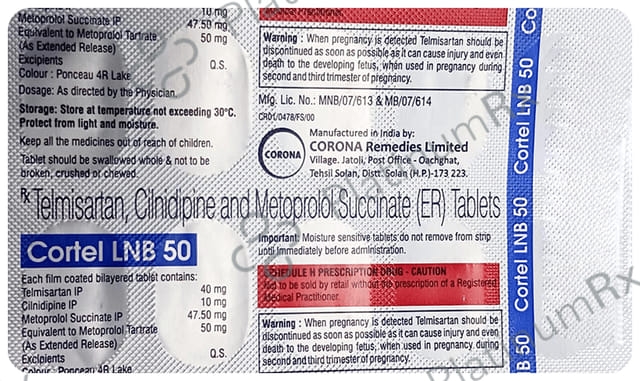 Cortel LNB 10/50/40mg Tablet 10s