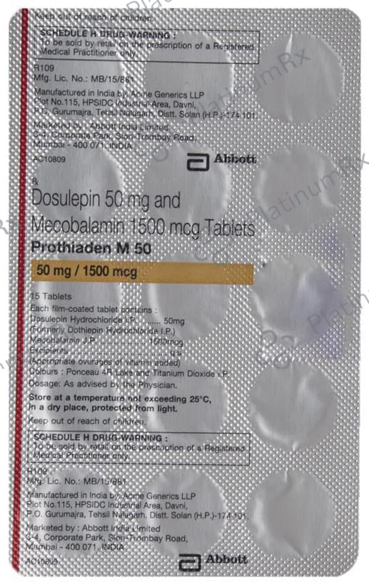 Prothiaden M 50mg/1500mcg Tablet 15s