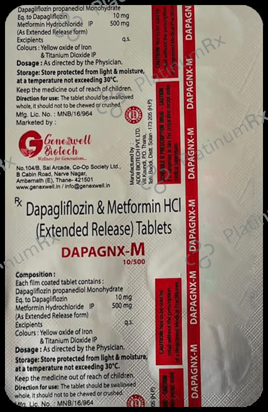 Dapagnx M 10/500mg Tablet ER 10s