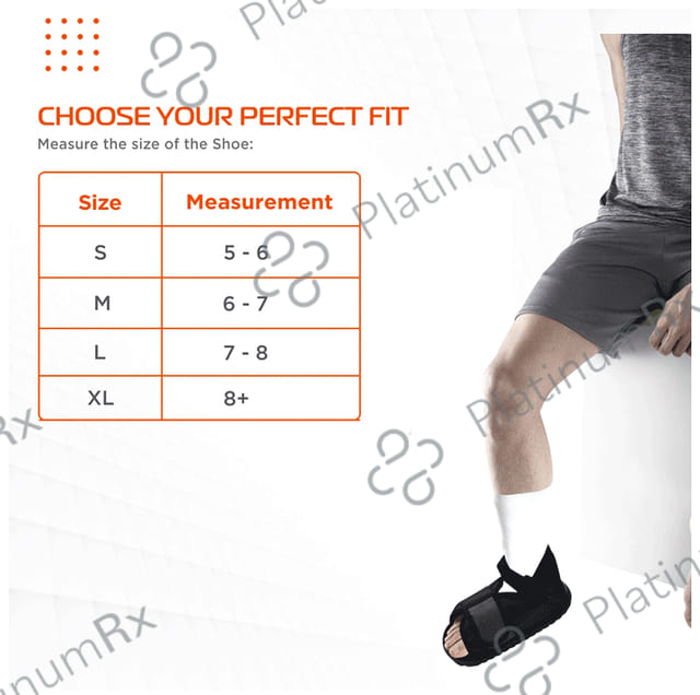 Vissco Cast Shoe, Provides Stability & Protection while the Leg is in Plaster Grey Large