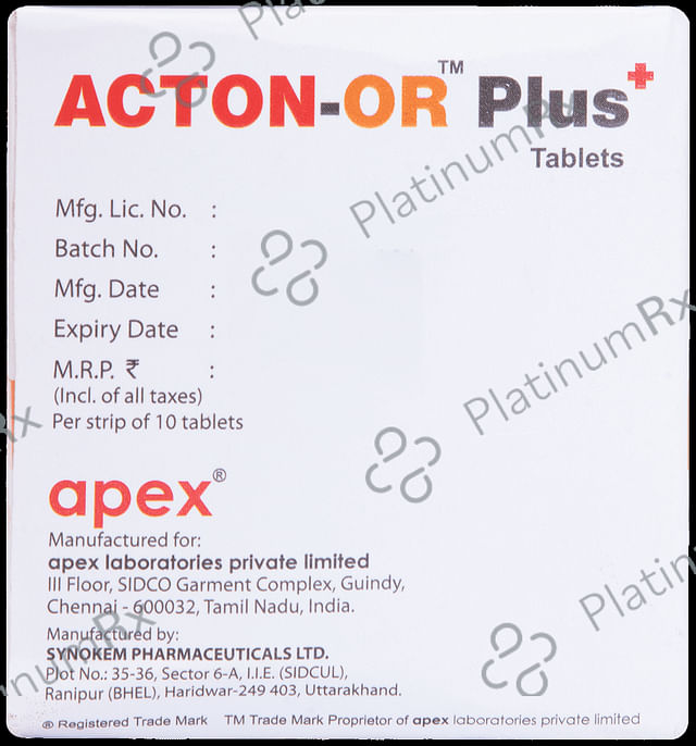 Acton OR Plus Plus 325/4mg Tablet 10s