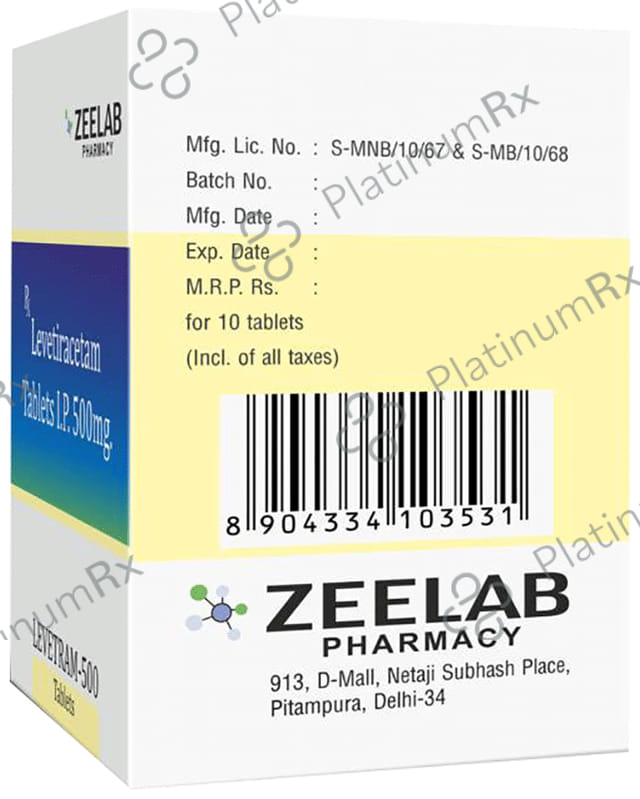 Levetram 500mg Tablet 10s (Zeelab Pharmacy)