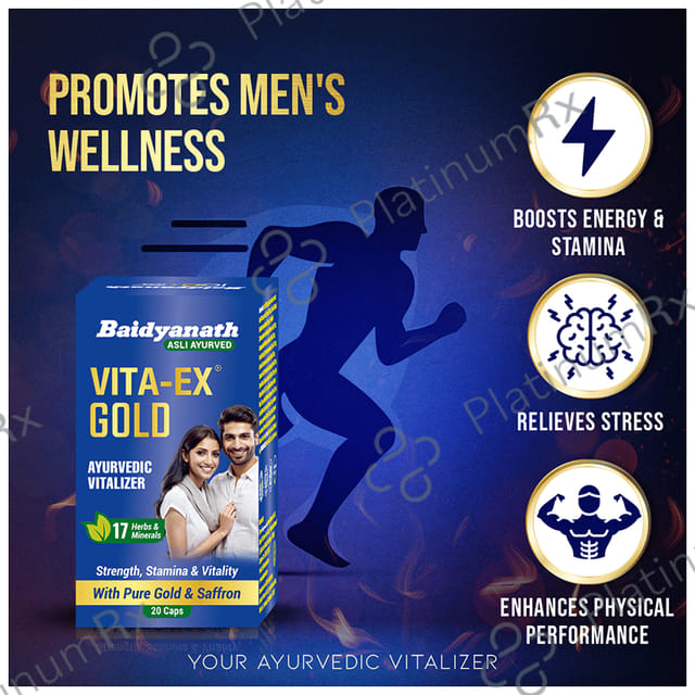 Baidyanath Vita-Ex Gold Capsule for Vitality & Stamina 10 capsules