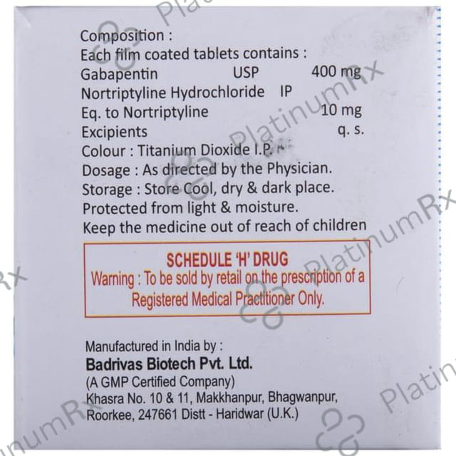Asmygaba NT 400/10mg Tablet 10s