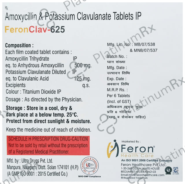 Feronclav 500mg/125mg Tablet