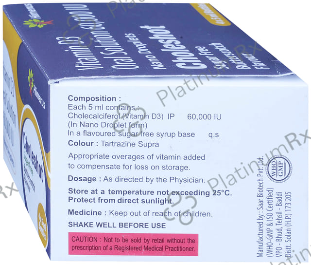 Choleshot Nano Butterscotch Flavour Sugar Free Oral Solution 5ml
