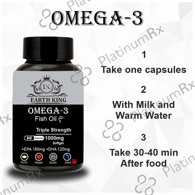 Earth King Omega 3 Fish Oil Triple Strength 1000mg Softgel Capsule
