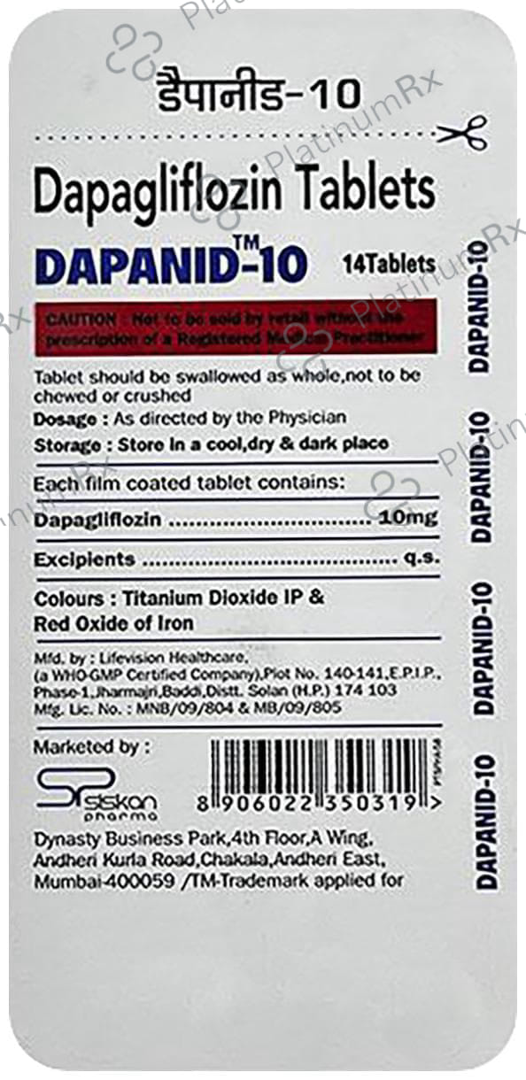 Dapanid 10mg Tablet 14s