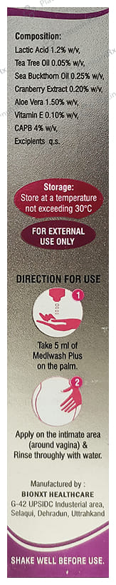 Mediwash Plus Feminine Hygiene Wash Vaginal Wash 100ml
