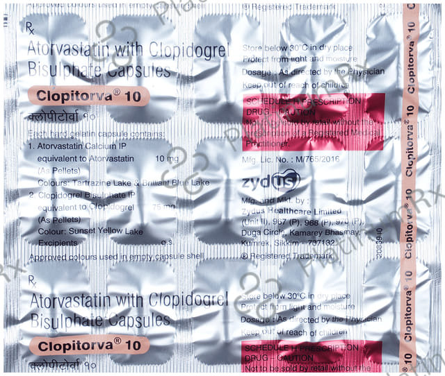 Clopitorva 10/75mg Capsule 15s