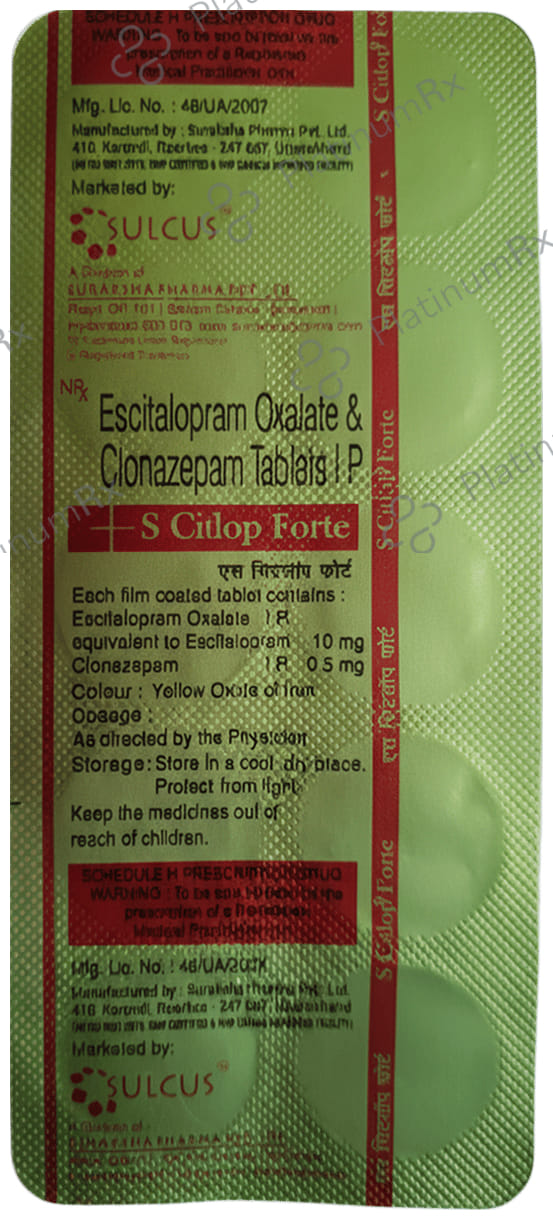 S Citlop Forte 0.5mg/10mg Tablet