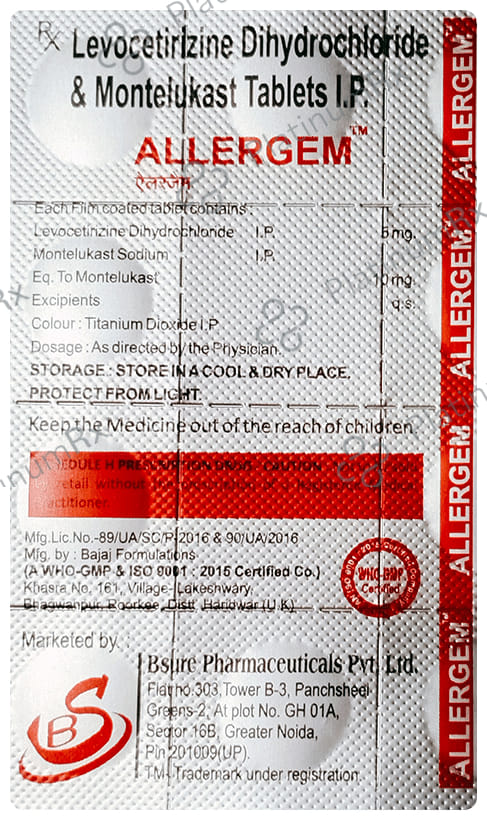 Allergem 10/5mg Tablet 10s