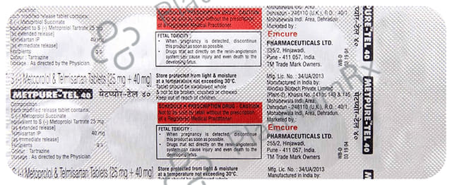 Metpure Tel 40mg Tablet MR 10s