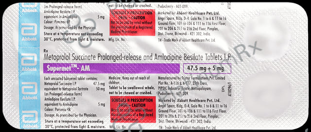 Supermet AM 50/5mg Tablet PR 10s