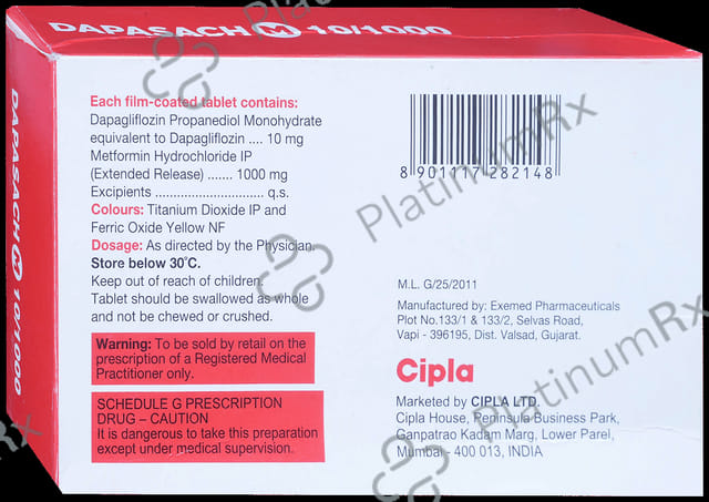 Dapasach M 10mg/1000mg Tablet