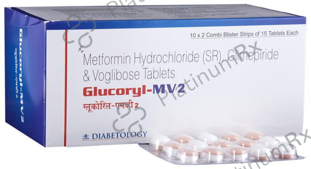 Glucoryl MV 2/500/0.2mg Tablet SR 15s