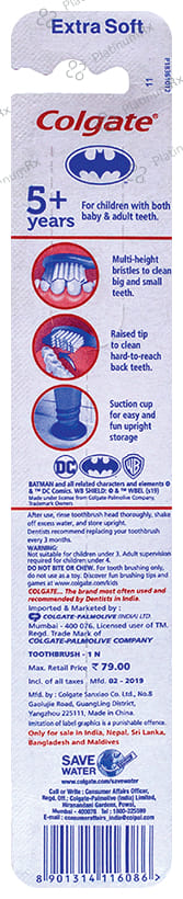 Colgate Kids Extra Soft Batman Toothbrush 1s
