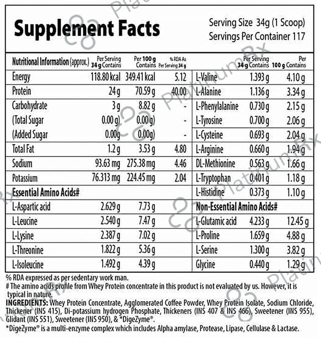 QNT Prime Whey Isolate Powder Coffee 4 kg