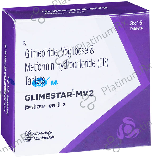 Glimestar MV 2/500/0.2mg Tablet ER 15s