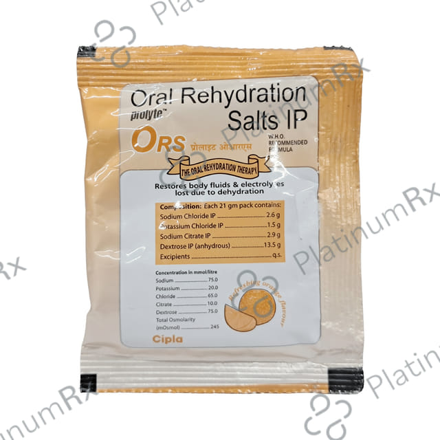 Prolyte ORS for Restoring Body Fluids & Electrolytes Orange Flavour Powder Refreshing 21gm