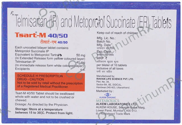 Tsart M 40/50mg Tablet ER 10s